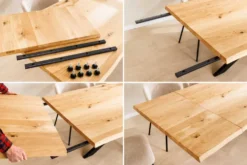 2er Set Ansteckplatten WILD OAK 50cm natur Wildeiche geölt Massivholz Esstisch Verlängerung Baumkante