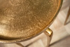2er Set Beistelltische ABSTRACT 60cm gold Metall rund Shabby Chic Design