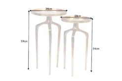 2er Set Beistelltische ABSTRACT 60cm gold Metall rund Shabby Chic Design