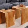 2er Set Beistelltische MAMMUT 55cm braun massives Akazienholz
