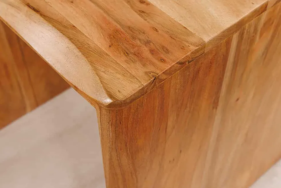 2er Set Beistelltische MAMMUT 55cm braun massives Akazienholz