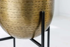 2er Set Blumentopf UNIT 70/50cm gold schwarz Metall Hammerschlag Design