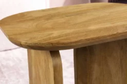 2er Set Couchtische GATSBY 100cm braun Mangoholz organische Form Beistelltisch