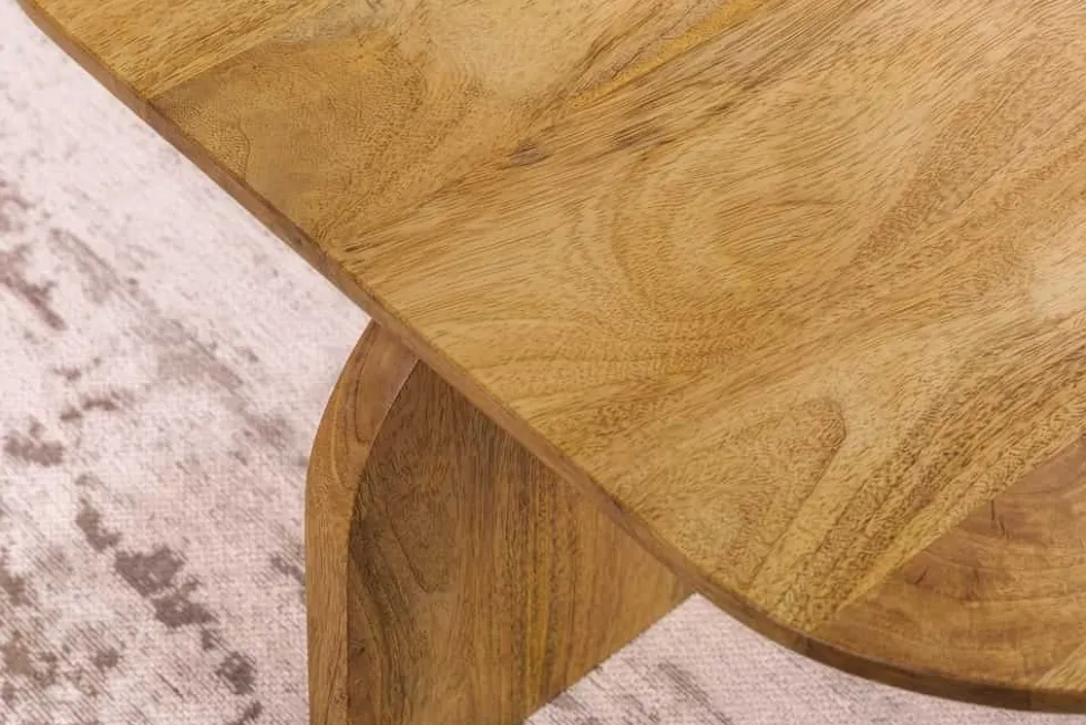 2er Set Couchtische GATSBY 100cm braun Mangoholz organische Form Beistelltisch