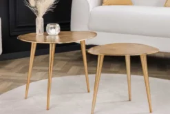 2er Set Couchtisch ELEMENTS 50cm gold Metall Handarbeit