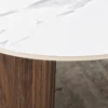 2er Set Couchtische OSAKA 120cm weiß Marmor Keramik Walnuss