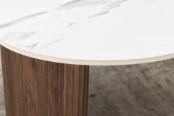 2er Set Couchtische OSAKA 120cm weiß Marmor Keramik Walnuss