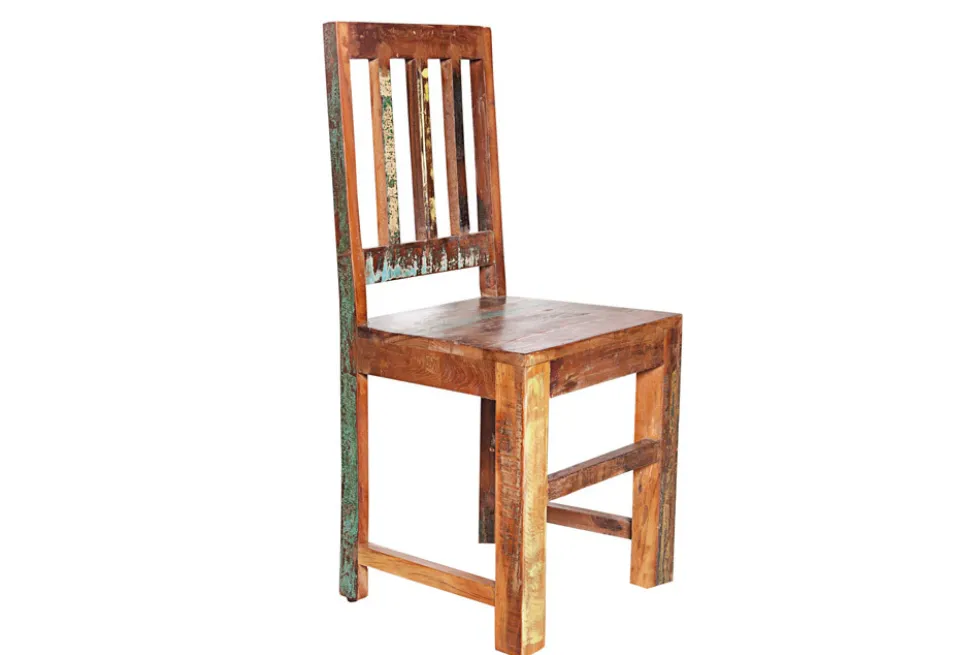 2er Set Massiver Holz Stuhl JAKARTA aus recycelten Fischerbooten