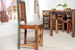 2er Set Massiver Holz Stuhl JAKARTA aus recycelten Fischerbooten