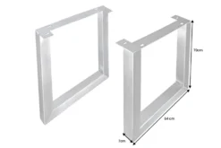 2er Set Tischgestell U-FRAME 70cm Edelstahl gebürstet matt Tischbeine Kufe Esstisch
