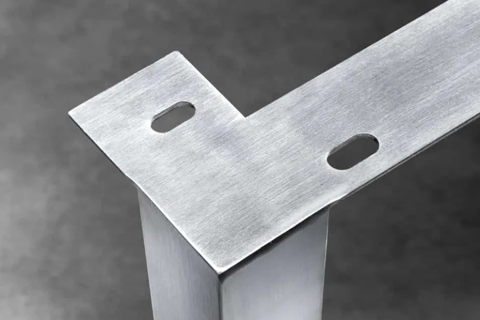 2er Set Tischgestell U-FRAME 70cm Edelstahl gebürstet matt Tischbeine Kufe Esstisch