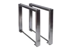 2er Set Tischgestell U-FRAME 80cm Edelstahl gebürstet matt Tischbeine Kufe Esstisch