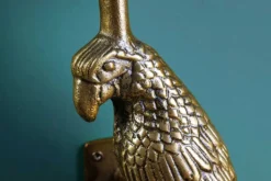 2er Set Wandgarderobe WILDLIFE BIRDS 45cm gold Metall Hammerschlag Design handmade