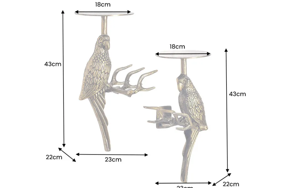2er Set Wandgarderobe WILDLIFE BIRDS 45cm gold Metall Hammerschlag Design handmade