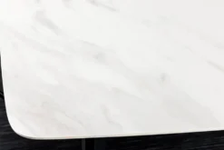 Esstisch MILANO 180cm weiß Marmor Keramik schwarzes Metallgestell