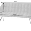 Esszimmer Sitzbank PAPILLON 165cm anthrazit Flachgewebe mit Lehnen schwarzes Metallgestell