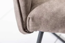 Exklusiver Design Stuhl LOFT Microfaser vintage taupe mit Armlehne