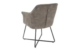 Exklusiver Design Stuhl LOFT Microfaser vintage taupe mit Armlehne