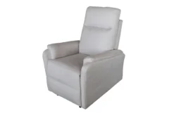 Exklusiver 1er Kinosessel HOLLYWOOD beige Strukturstoff elektrische Liegeposition