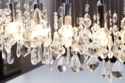 Extravagante Hängelampe DIAMONDS XL 120cm Kristall Lampe mit 9 Leuchten