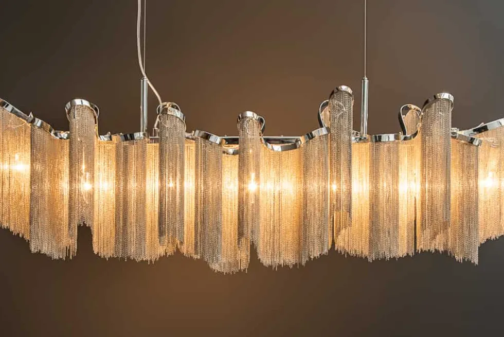 Extravagante Hängeleuchte ROYAL 120cm silber Hängelampe