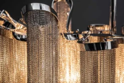 Extravagante Hängeleuchte ROYAL 120cm silber Hängelampe