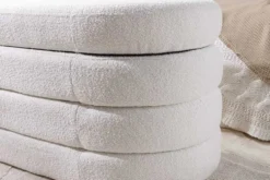 Extravagante Polsterbank VOGUE 115cm creme weiß Bouclé Sitzbank mit Stauraum
