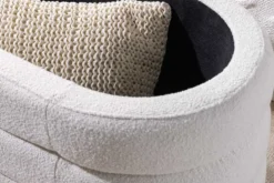 Extravagante Polsterbank VOGUE 115cm creme weiß Bouclé Sitzbank mit Stauraum