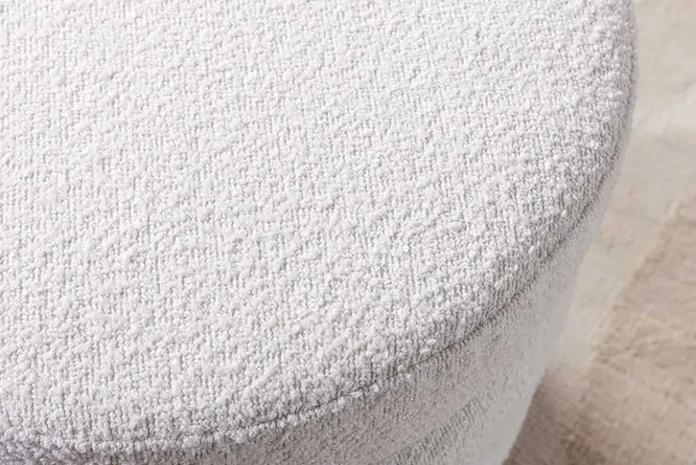 Extravagante Polsterbank VOGUE 115cm creme weiß Bouclé Sitzbank mit Stauraum