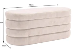 Extravagante Polsterbank VOGUE 115cm senfgelb Samt Sitzbank mit Stauraum