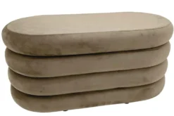 Extravagante Polsterbank VOGUE 85cm champagner Samt Sitzbank mit Stauraum