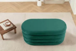 Extravagante Polsterbank VOGUE 85cm grün Samt Sitzbank mit Stauraum