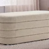 Extravagante Polsterbank VOGUE 115cm taupe Bouclé Sitzbank mit Stauraum