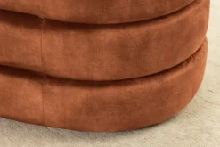 Extravagante Polsterbank VOGUE 115cm rost braun Samt Sitzbank mit Stauraum