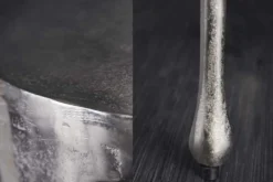 Extravaganter Beistelltisch LIQUID LINE 50cm silber Tropfen-Design Metall Aluminium rund