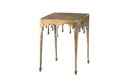 Extravaganter Beistelltisch LIQUID LINE S 34cm gold Tropfen-Design