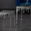 Extravaganter Beistelltisch LIQUID LINE S 34cm silber Tropfen-Design