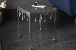 Extravaganter Beistelltisch LIQUID LINE S 34cm silber Tropfen-Design