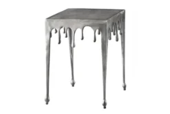 Extravaganter Beistelltisch LIQUID LINE S 34cm silber Tropfen-Design