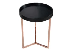 Extravaganter Beistelltisch MODULAR 40cm matt schwarz kupfer rund inkl. Tablett