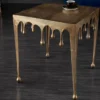 Extravaganter Couchtisch LIQUID LINE L 46cm gold Tropfen-Design