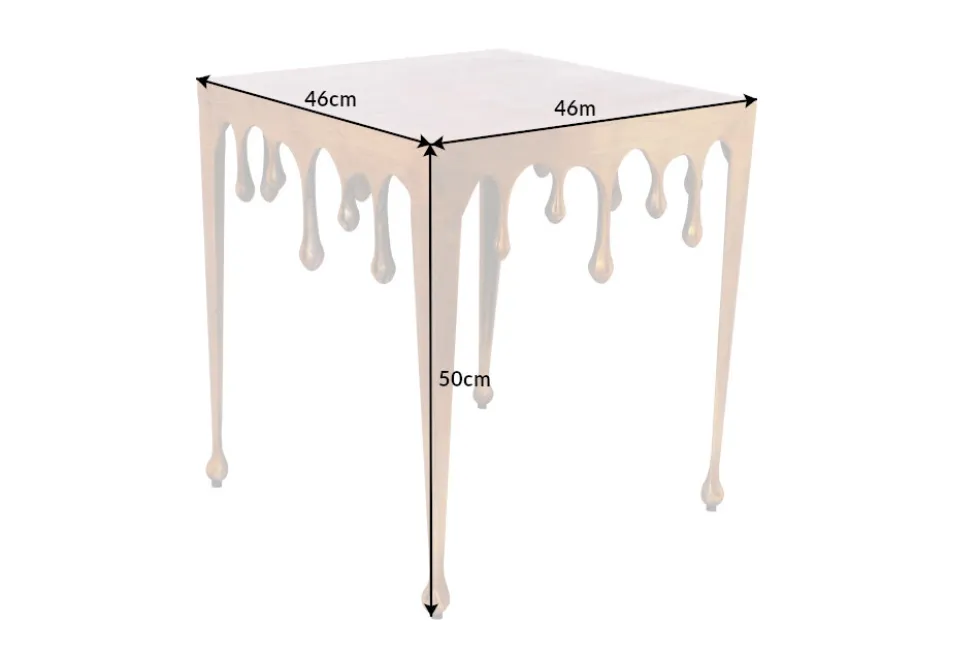 Extravaganter Couchtisch LIQUID LINE L 46cm gold Tropfen-Design