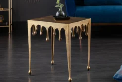 Extravaganter Couchtisch LIQUID LINE L 46cm gold Tropfen-Design