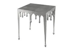 Extravaganter Couchtisch LIQUID LINE L 46cm silber Tropfen-Design