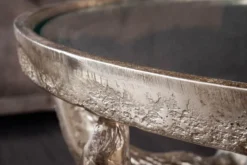 Extravaganter Couchtisch MATADOR 56cm bronze Stierkopf mit Glasplatte