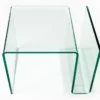 Extravaganter Glas Couchtisch FANTOME 50cm Beistelltisch mit Ablage für Magazine transparent