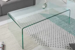 Extravaganter Glas Couchtisch FANTOME 110cm transparent