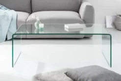 Extravaganter Glas Couchtisch FANTOME 110cm transparent
