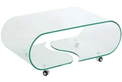 Extravaganter Glas Couchtisch FANTOME 90cm transparent