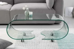 Extravaganter Glas Couchtisch FANTOME 90cm transparent
